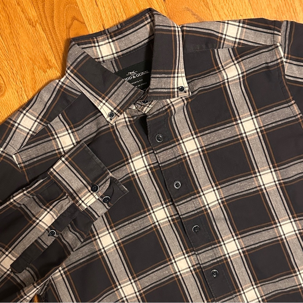 Rodd & Gunn Med Midnight Plaid Glenene Sports Fit Long Sleeve Button Down Shirt